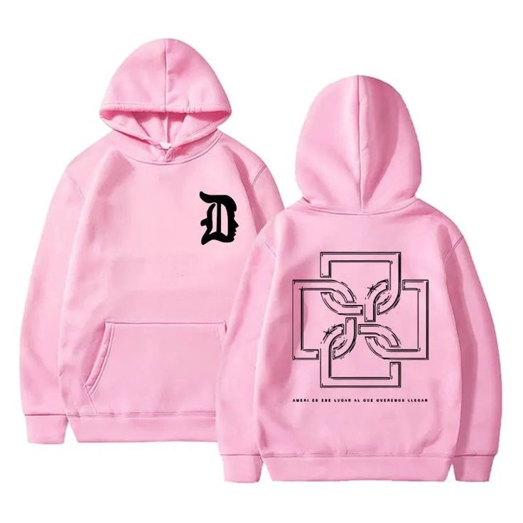  Graphic "D" Pink Streetwear Hoodie